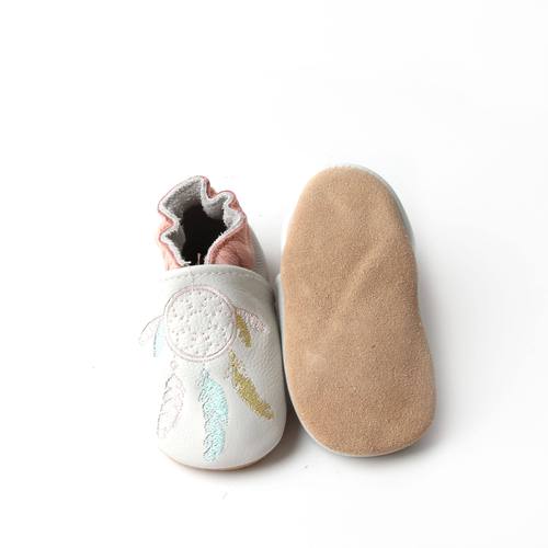 批发耐用防滑软鞋底手工制作花式婴儿皮鞋